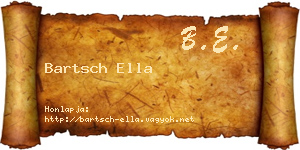 Bartsch Ella névjegykártya